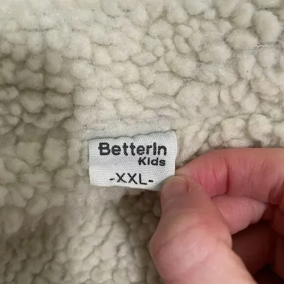 Unisex Kids BetterIn Denim Sherpa Jacket in Dark Denim Size Extra Extra Large - Picture 9 of 9